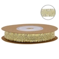 Golden fringe woven ribbon on cardboard spool for Christmas gift box decoration - Gold Tassel Ribbon Width 1cm (10m/Roll)
