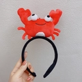 Cute red plush crab headband for hair accessories featuring cartoon large claws - Red Crab (Plush Headband)