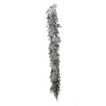 Artificial Christmas garland with white flocking and natural pine cones on white background - 1.8m Flocked Garland