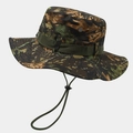 Detail of outdoor boonie hat featuring dry leaf camouflage pattern and adjustable chin strap - M (56-58cm) / Dead Leaf Camouflage (12#)
