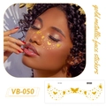 Golden metallic butterfly face stickers VB-050 with shimmering spot patterns for makeup - VB-050 (Gold Metallic) / Gold