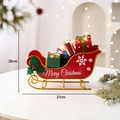 Christmas sled decoration with gifts and LED lights in vibrant red finish - Sleigh Gift Cart
