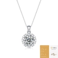Moissanite sunflower pendant necklace in 925 sterling silver with GRA certificate - With GRA Certificate / 5 ct