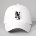 Berretto da baseball bianco in cotone con stampa New York Brooklyn e grafica urbana - Taglia unica / Bianco