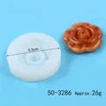 5.5cm rose flower silicone mold for handmade candles with a brown glitter resin sample - Camellia / White