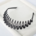 Simple black wavy headband with teeth for women, versatile hair accessory for washing face - 6# Lacquered Black Toothed Headband