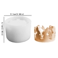 Silicone rabbit ring mold and finished plaster product with 9.1cm diameter dimensions - Surrounding Rabbit Candlestick