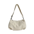 Borsa a tracolla minimalista color bianco crema in ecopelle con cinturino regolabile - Bianco Sporco