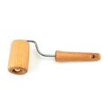 Dual-head beech wood rolling pin with metal frame for baking and dumpling dough - YR1837-8 (8x20CM) / Natural Wood Color