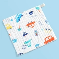 30x30cm cotton gauze baby handkerchief with blue car cartoon prints on white fabric - 【colorful Cars】
