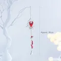 Ciondolo albero di Natale in legno nordico con renna rossa e stella, decoro da 35 cm - Renna in Legno