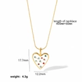 Halskette aus 18k vergoldetem Edelstahl mit Herzanhänger und bunten Steinen - Bunter Strass Herz Anhänger (TN3104) / 18K Gold
