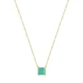 Elegante collar de plata S925 con colgante cuadrado de esmeralda en dorado - Plata 925 / Dorado