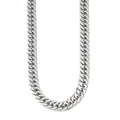 Polished silver stainless steel Cuban link necklace with professional metallic finish - Style 12 Silver Cuban Necklace (8mm*60cm)