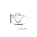 Silver fishtail textured titanium steel open ring with hammered oval hollow design - TYR0412 / Silver Hollow Oval