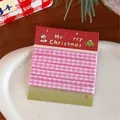 2m pink and white checkered ribbon on snowman card for Christmas gift wrapping - 2# Pink and White Grid Ribbon