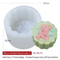 Molde de silicona de conejo con relieve floral para hacer jabones y velas - Estilo Conejo Lunar 4 YB-73