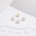 Flat round S925 sterling silver spacer beads with gold center for DIY jewelry making - Type B: 3mm Rondelle (5pcs/bag) / Silver
