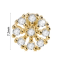 Golden flower labret stud with crystal inlay and 7.2mm height dimension reference - #8-Snowflake