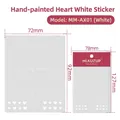 Adesivo per unghie 3D con cuori bianchi, misura 72x92mm con codice MM-AX01 - Cuore Disegnato A Mano (MM-AX01) - Bianco
