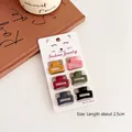 Set of 6 Morandi color mini 2.5cm matte hair claws for styling fringes and side hair - Mini Hair Clip Set (010#) / Set of 6