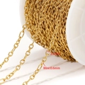 2.5mm gold plated stainless steel O-chain on spool for DIY jewelry making accessories - 2.5mm Round Wire Cross Chain (0.6mm Wire) / Gold