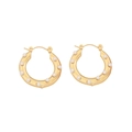 Golden C-shaped stainless steel earrings with white small pearls in a circular design - Gold Circular Pearl Style (1#)