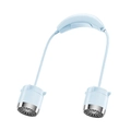 Portable light blue neck fan with flexible band and dual cooling heads for outdoors - Minimalist Industrial Style (FY25) / Blue