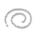 Zilverkleurige 7mm roestvrijstalen getordeerde touwketting voor heren met karabijnsluiting - 500mm*7mm / Stalkleur