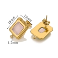 Rosafarbenes rechteckiges Zirkon-Gold-Amulett für DIY-Schmuckherstellung 16x13mm - Rosa