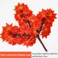 Artificial red maple leaf branch 67cm with 18 leaves for landscape decoration - Pure Red Glue-coated Maple