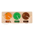 Magnetic wooden fruit puzzles with orange watermelon kiwi for kids busyboard - Fruit Matching Board (Magnetic)