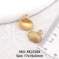 Golden scallop shell charms in 17x16x5mm size for DIY jewelry making and crafts - XK2250# Textured Shell