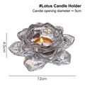Portacandele a forma di loto in vetro trasparente, 12cm di larghezza e 4,5cm di altezza - Portacandele Loto / 12*4.5cm