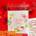 Floral self-adhesive OPP packaging bag with Thank You print for cookies and candy - Thank You Floral / 10*11+3.0cm (100pcs)
