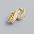 Orecchini a cerchio a forma di U in argento S925 dorato con zirconi micro-pavé - Argento 925 / Oro