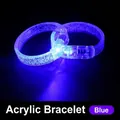 Blue LED acrylic glow bracelet with internal bubble texture for party events - Blue