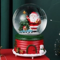 Detail of Christmas crystal ball music box with Santa and red house base design - 2022-3 Bear with Cart / 80# Light + Music