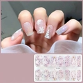 Detailed view of CS-434 Christmas gel nail wraps with laser glitter and snowflake designs - CS434