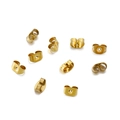 Cierres de mariposa de acero inoxidable chapado en oro de 18K para pendientes en blanco - Estilo Dorado (KLJ5604-Z)