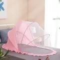 Zanzariera per neonati rosa piegabile con bordo a balze e rete fine per culle - 125*65*65 / Rosa Classico Parasole