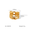 Detalle de dimensiones del anillo abierto ondulado de cuatro capas en oro fino - Dorado (HC-R30078)