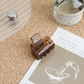 Square acetate hair claw clip with vintage amber tortoiseshell marble pattern - Lake Blue Brown