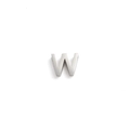Macro shot of a silver vintage 10mm stainless steel letter W pendant charm - Letter W Silver Color