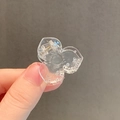 Mini molletta per capelli a fiore trasparente in acrilico per fissare la coda - Trifoglio / Trasparente