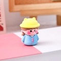 Cute cartoon doll pencil sharpener in blue uniform and yellow safety helmet - Yellow Hat Girl Boxed