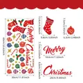 Pegatinas de pared navideñas con calcetines rojos, bastones de caramelo y estrellas decor - Set de Calcetines de Navidad Rojos (UV24Y12563T_R)