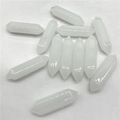 Set mit 10 weißen sechseckigen Kristallanhängern mit Goldkappe für DIY-Halsketten - Weißer Jade