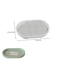 Ovale gestreifte Tablett-Silikonform für DIY Gips-Harz-Handwerk mit Maßangaben dazu - Stil 1 (17.8x11.2x1.6cm)