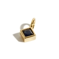 18k gold-plated stainless steel square pendant featuring a deep blue birthstone - September Pendant with Chain